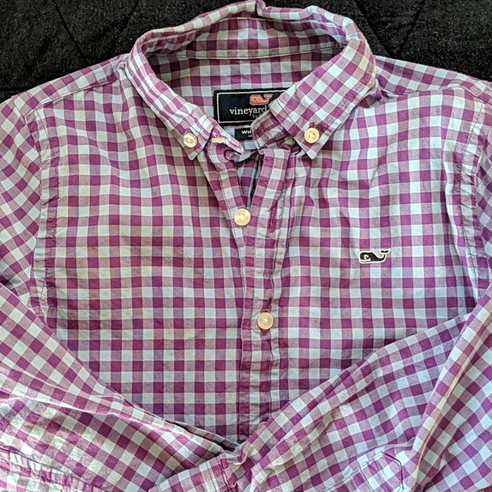 Boy's VV Purple checked shirt - Sz6